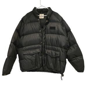 Vintage 1990's XL Charles Chevignon "Mark VI Engines" Black Down Puffer Jacket